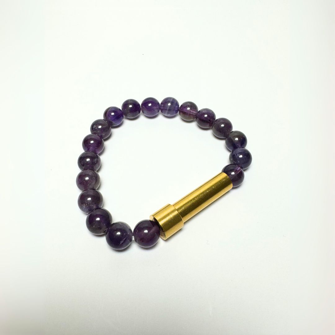 Amethyst Beads with Intention Capsule Bracelet - MyMantra