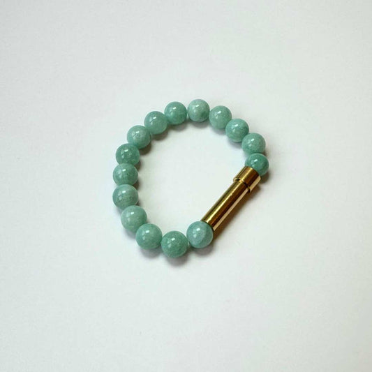 Angelite Jade Beads with Intention Capsule Bracelet - MyMantra