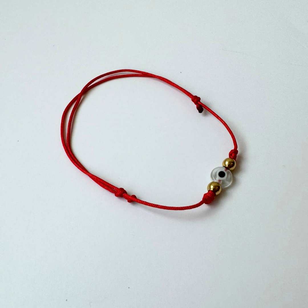 Clear Evil Eye Red String Bracelet