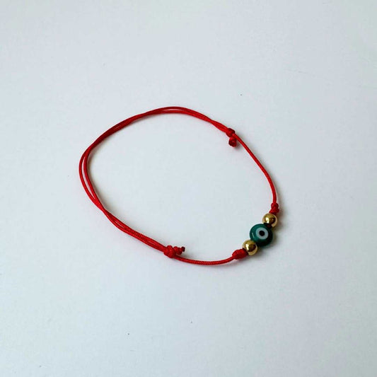 Green Evil Eye Red String Bracelet