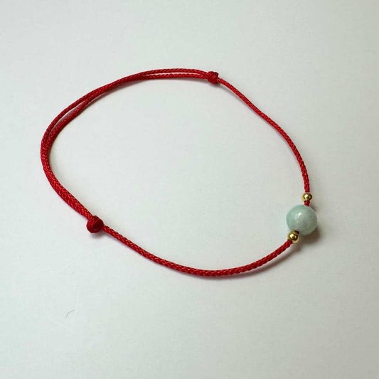 Lucky Green Stone Red String Bracelet - MyMantra