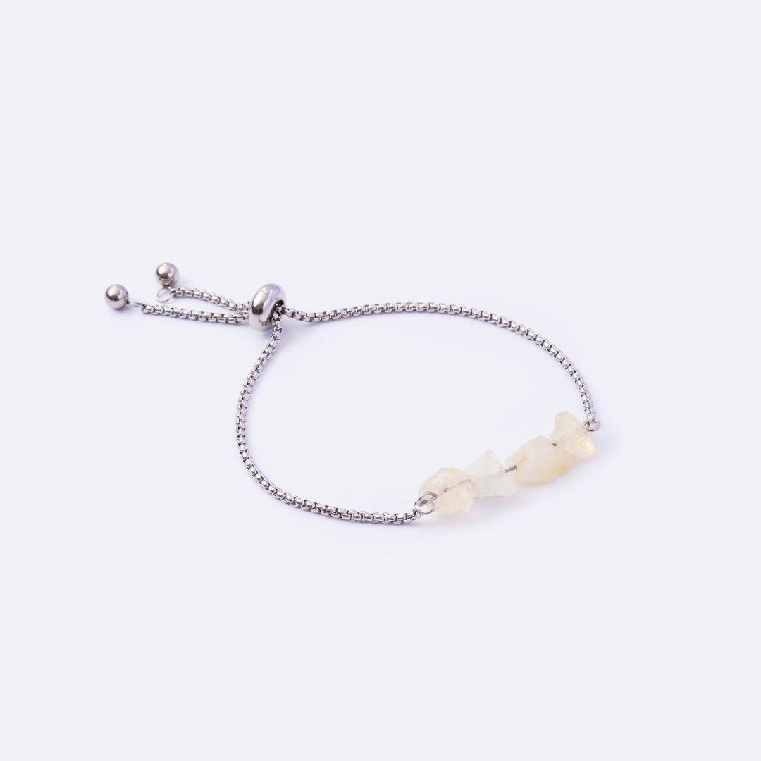 Purity Stainless Steel Adjustable Bracelet - Citrine