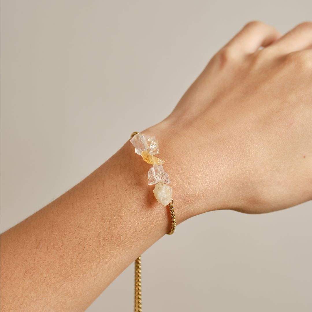 Purity Stainless Steel Adjustable Bracelet - Citrine