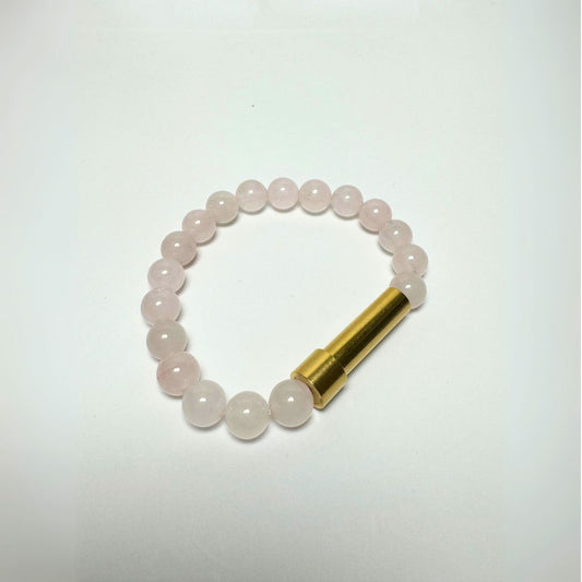 Rose Quartz Beads with Intention Capsule Bracelet - MyMantra