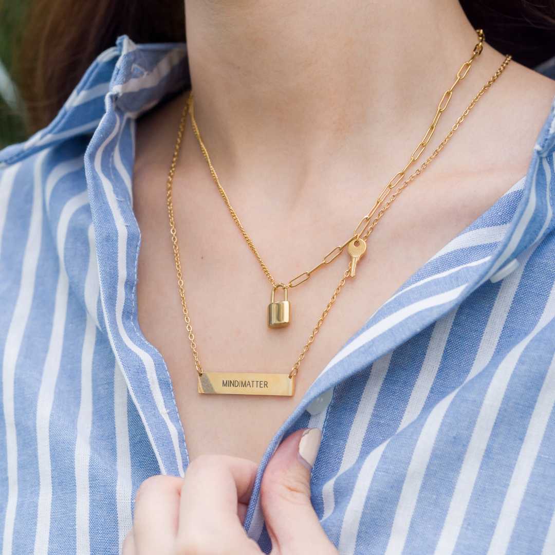 Unlock Your Potential Gold-Plated Stainless Steel Necklace - MyMantra