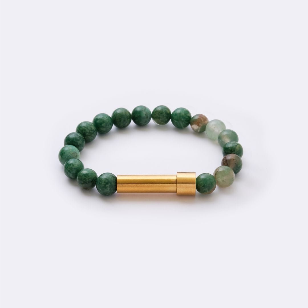 African Jade Beads with Intention Capsule Bracelet - MyMantra