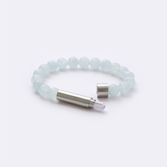 Aquamarine Beads with Intention Capsule Bracelet - MyMantra