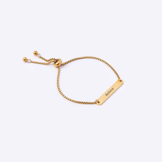 BELIEVE Mantra Stainless Steel Adjustable Bracelet - MyMantra