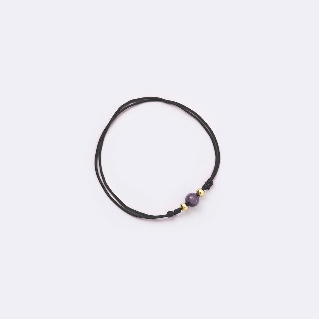 Black String Bracelet - Amethyst - MyMantra