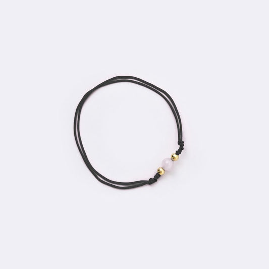 Black String Bracelet - Rose Quartz - MyMantra