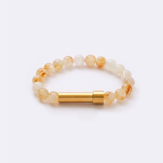 Citrine Beads with Intention Capsule Bracelet - MyMantra