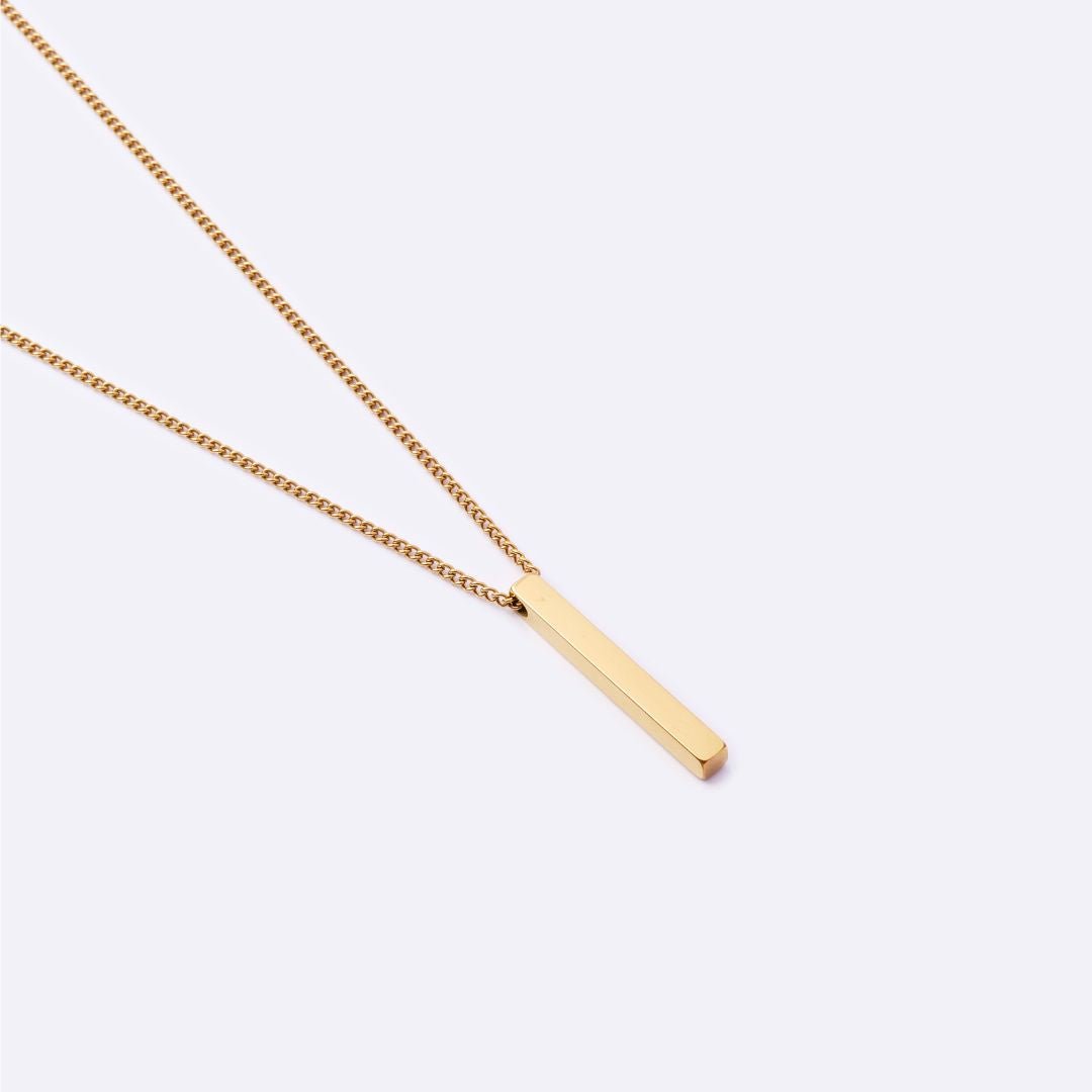 Custom Vertical Bar Stainless Steel Necklace - MyMantra