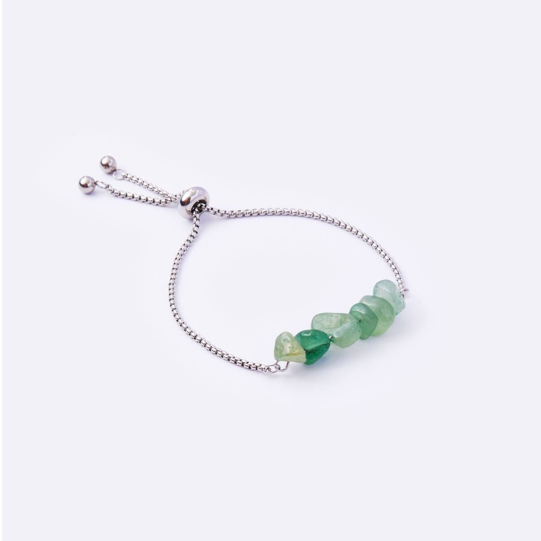 Freedom Stainless Steel Adjustable Bracelet - Jade - MyMantra