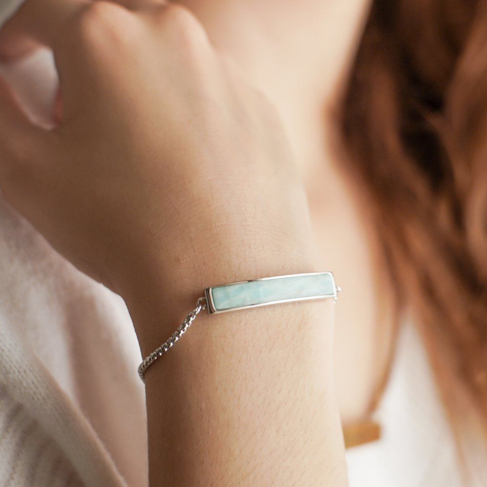 Harmony Bar Stone Adjustable Bracelet - Obsidian - MyMantra
