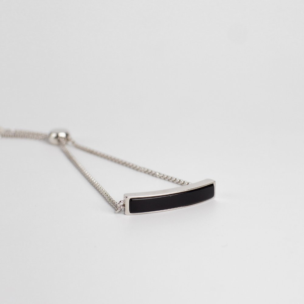 Harmony Bar Stone Adjustable Bracelet - Obsidian - MyMantra