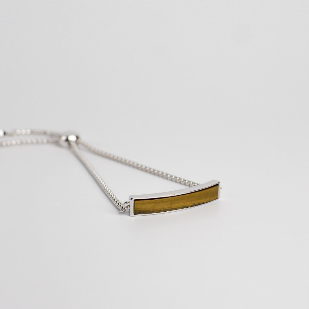 Harmony Bar Stone Adjustable Bracelet - Yellow Tiger Eye - MyMantra
