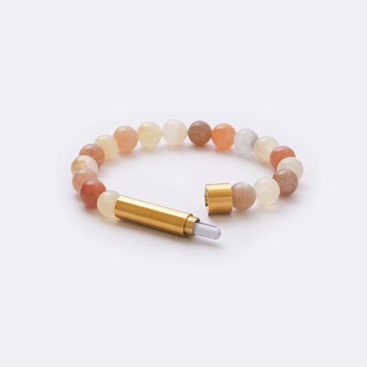 Moonstone Beads with Intention Capsule Bracelet - MyMantra