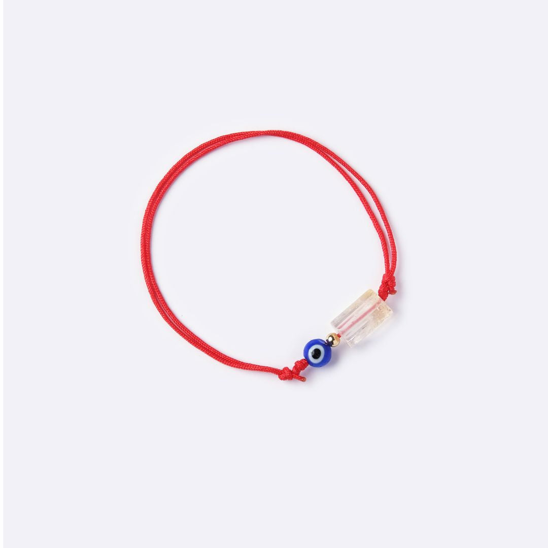 Well-Balanced Red String Bracelet – Citrine with Evil Eye