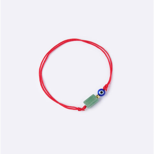 Well-Balanced Red String Bracelet – Jade with Evil Eye