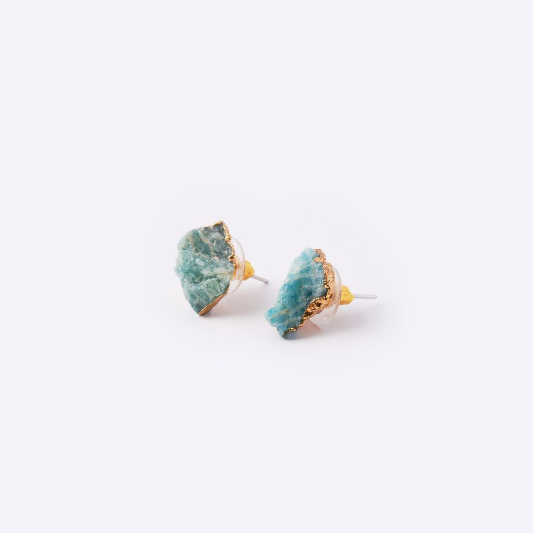 Raw Stone Earrings - Amazonite