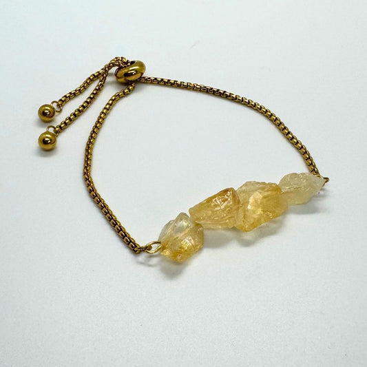 Citrine Gold Bracelet Raw Beads - MyMantra