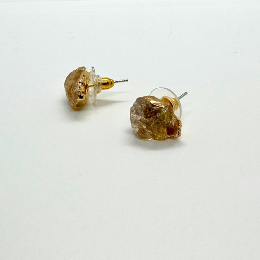 Citrine Raw Stone Earrings - MyMantra