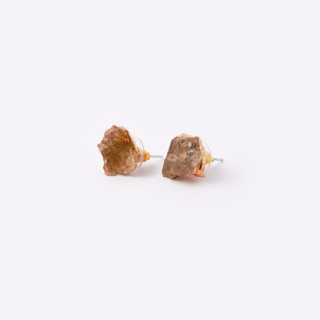 Raw Stone Earrings - Citrine