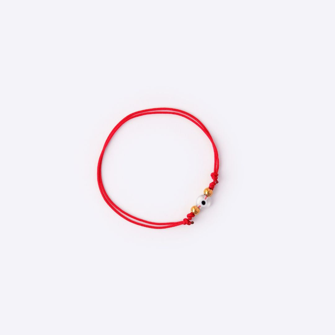 Evil Eye Red String Bracelet - Clear