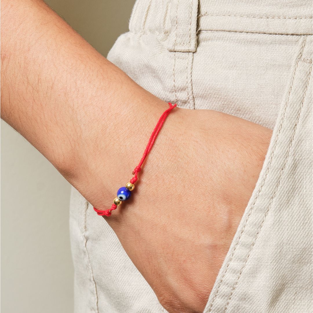 NEW Evil Eye Black String Bracelet - Green