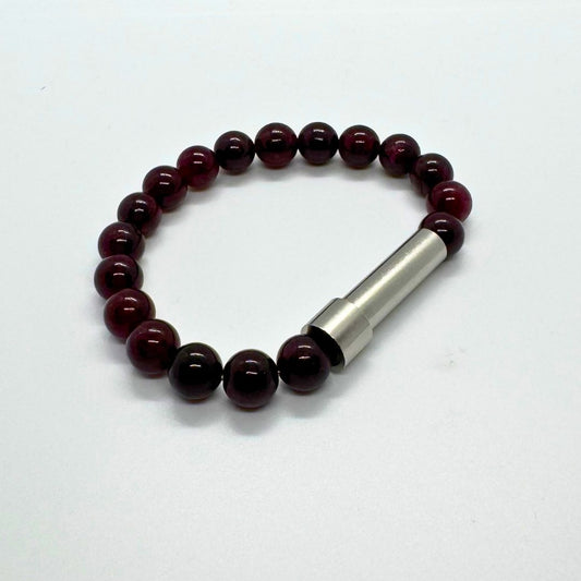 Garnet Beads with Intention Capsule Bracelet - MyMantra