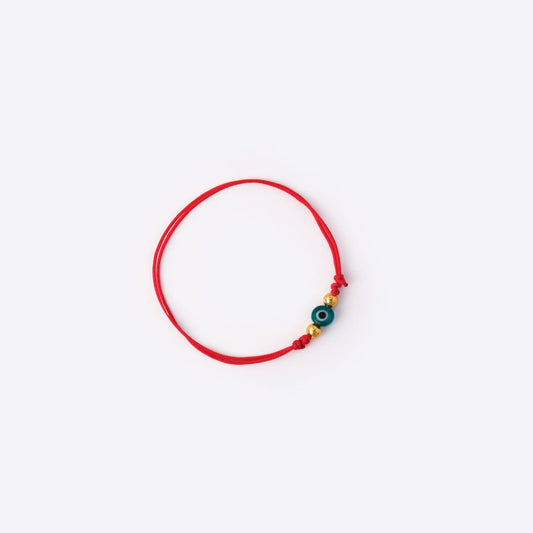 Evil Eye Red String Bracelet - Green