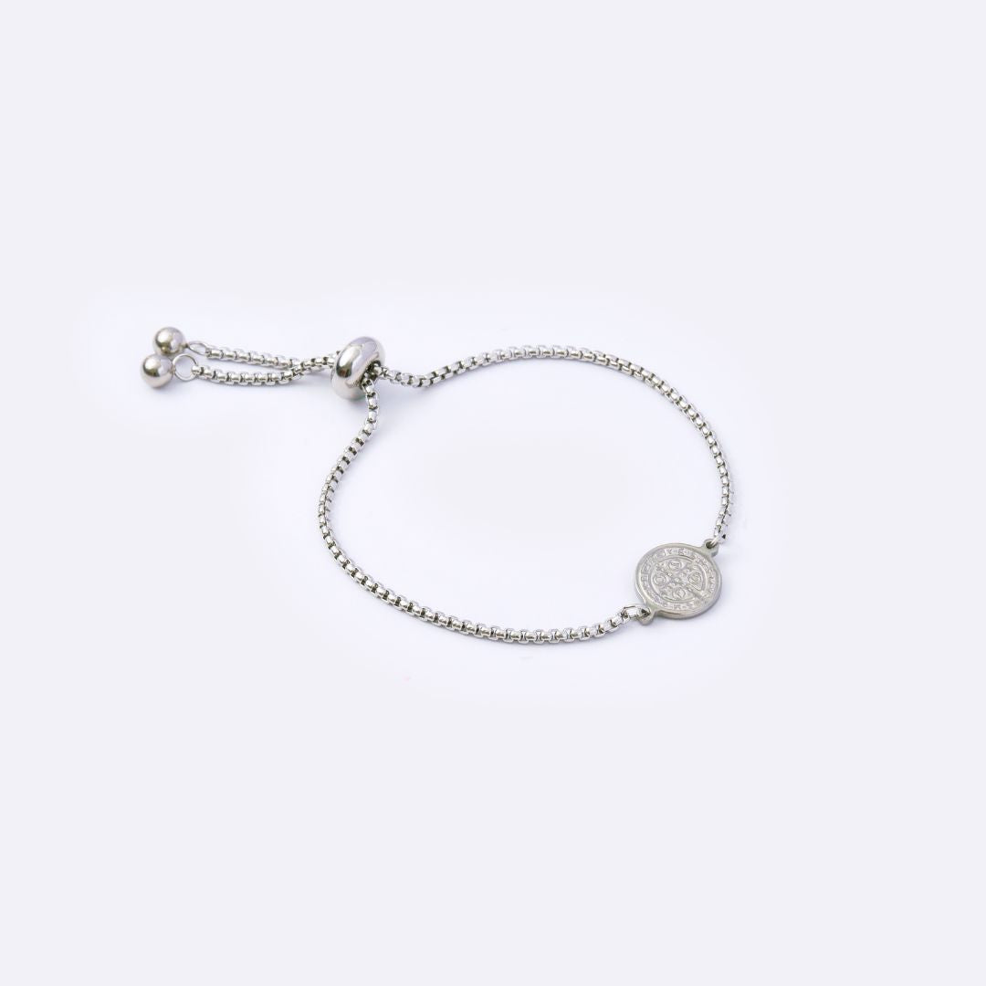 Have Faith St. Beneditc Charm with Adjustable Stainless Steel Bracelet