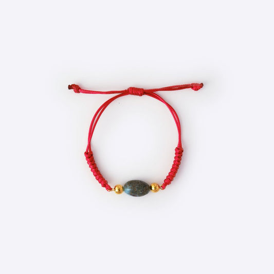 Natural Stone Red String Bracelet - Larimar