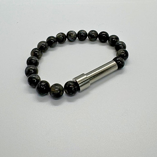 Larvikite Beads with Intention Capsule Bracelet -MyMantra