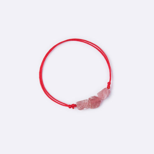 Purity Red String  Bracelet - Strawberry Quartz