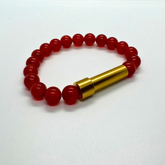 Red Agate Beads with Intention Capsule Bracelet - MyMantra