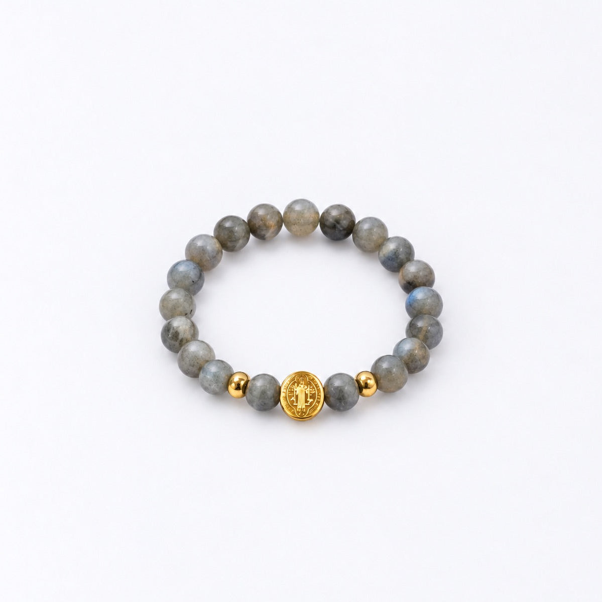 Have Faith St Benedict Beads Bracelet - Labradorite