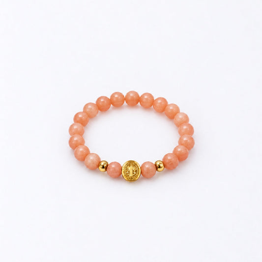 Have Faith St Benedict Beads Bracelet - Sunstone