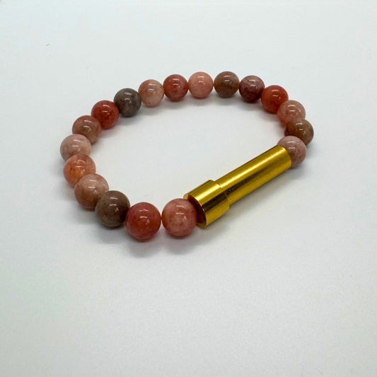 Angelite Sunstone Beads with Intention Capsule Bracelet - MyMantra