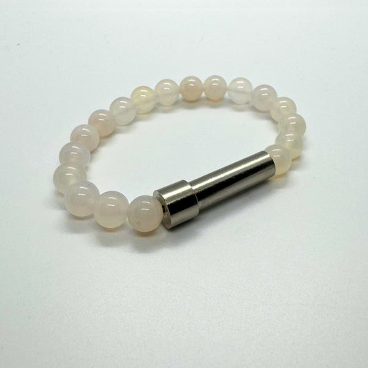 White Agate Beads with Intention Capsule Bracelet - MyMantra