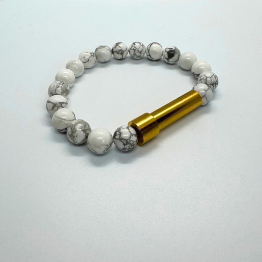 White Howlite Beads with Intention Capsule Bracelet - MyMantra