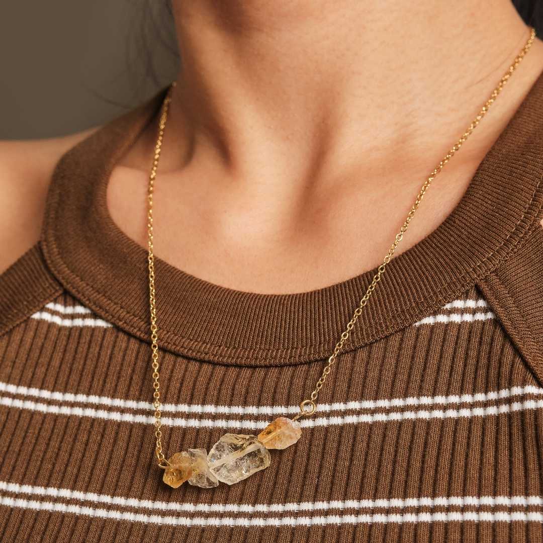 Purity Stainless Steel Necklace - Citrine - MyMantra