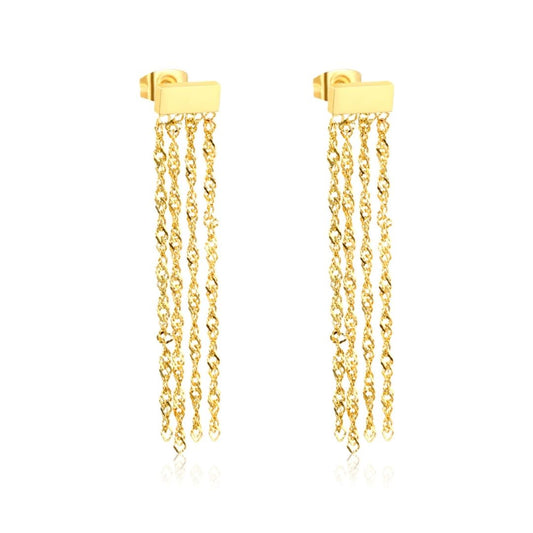 Statement Piece - Gold Tassle Earrings