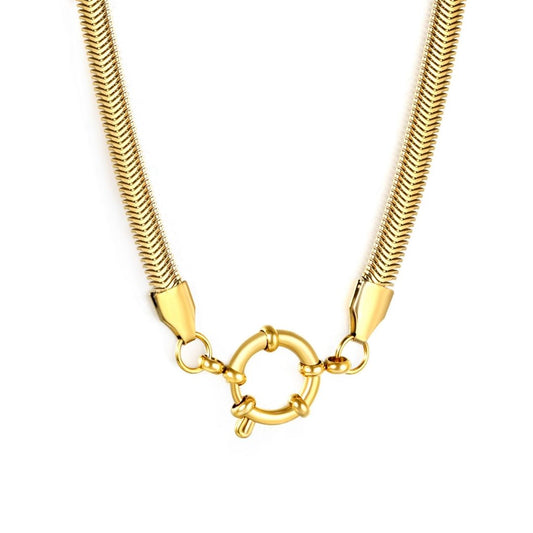 Statement Piece - Snake Chain Necklace with Charm Holder