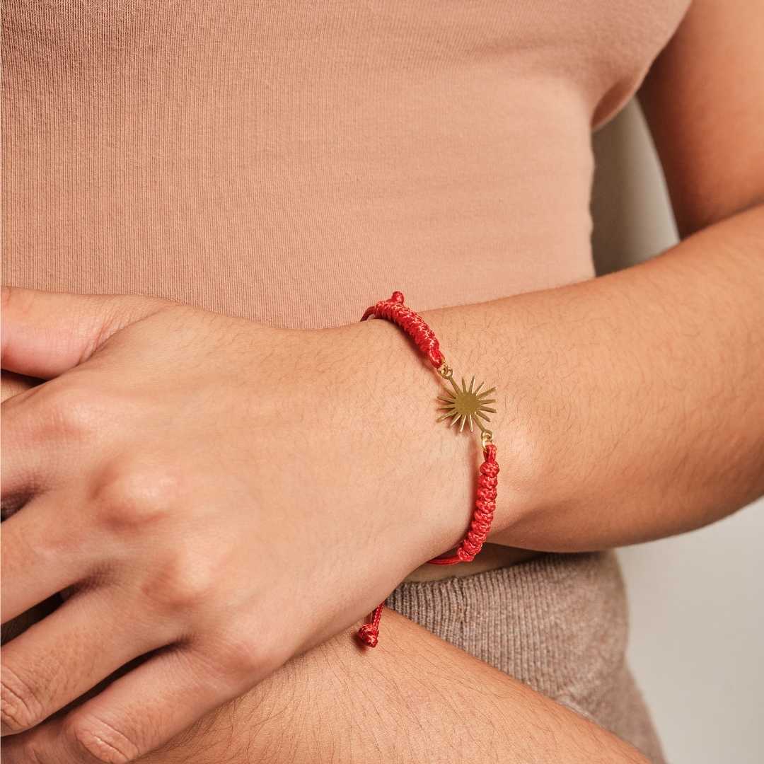Sunshine with Red String Adjustable Bracelet - MyMantra