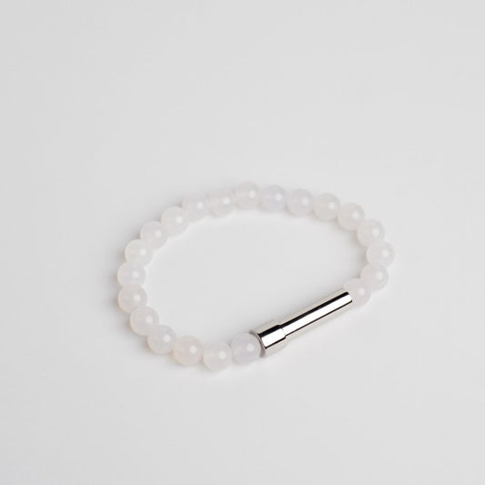 White Agate Beads with Intention Capsule Bracelet - MyMantra